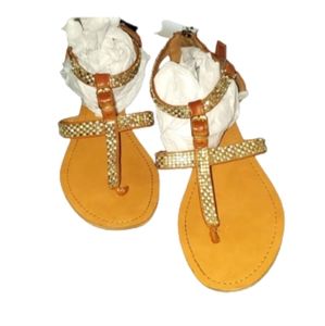 Maurices Flat Tan Sandle‎ with Rhinestones size 11M